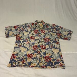 Men’s Vintage Pierre Cardin Hawaiian Print S/S Shirt SZ Large Button Down EUC
